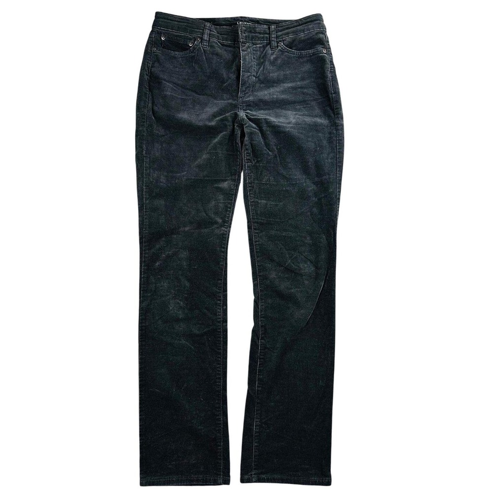 Lauren Ralph Lauren Corduroy Pants Women 6 Black Premier Straight Leg RLL Logo